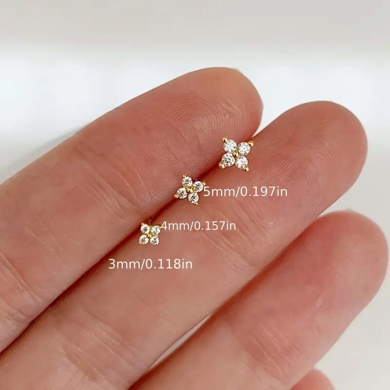 3-Pieces: Elegant Floral Stud Earrings Set Discount Choice