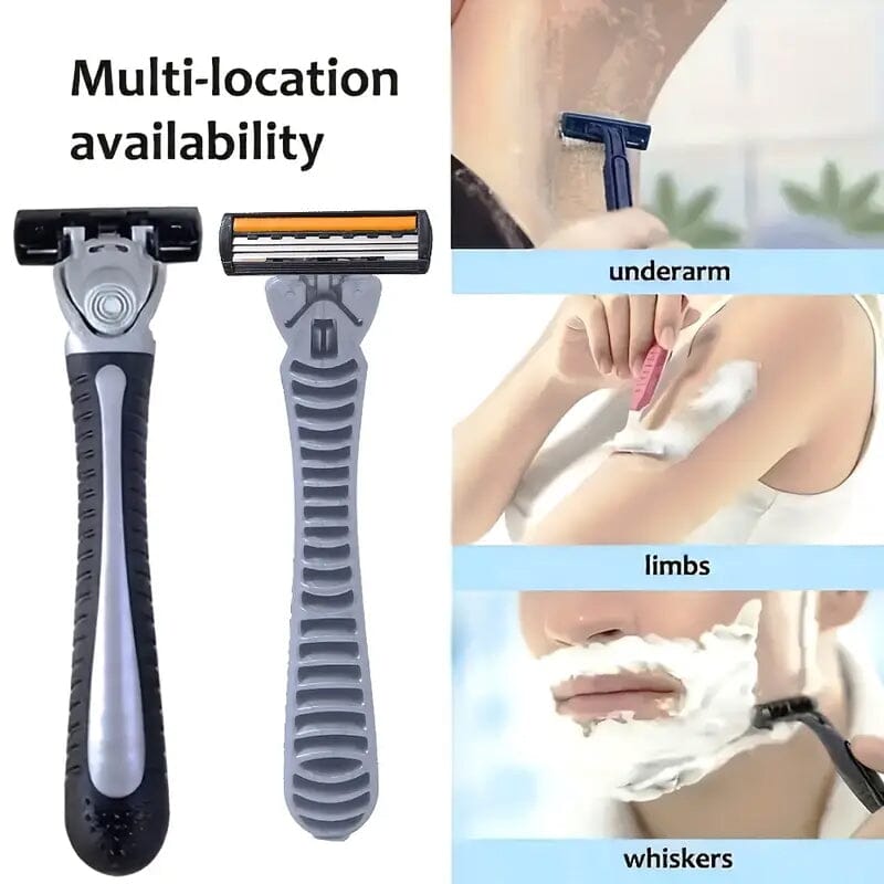 3-Layer Stainless Steel Razor Hair Removal 12 Shaving Blades and 1 Handle Cheap Low Pice Fee Shipping