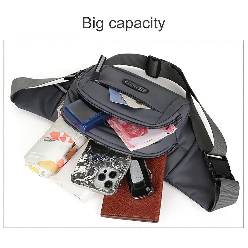 Large Capacity Crossbody Messenger Bag Fanny Pack with Reflective Zipper Strap Outlet Get To Buy