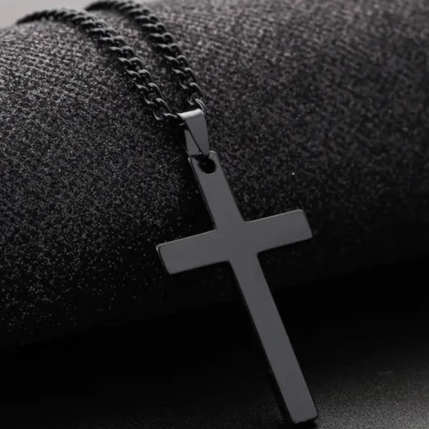 Men's Simple Black Cross Pendant Necklace Inexpensive Cheap Online