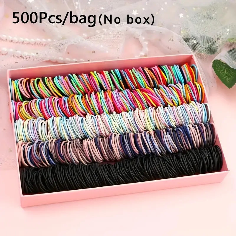 500-Pieces: Cute Elastic Hair Tie Polyester and Spandex Blend Sast For Sale