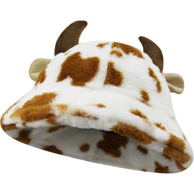 Cute Cow Print Fuzzy Bucket Hat Good Selling Cheap Pice