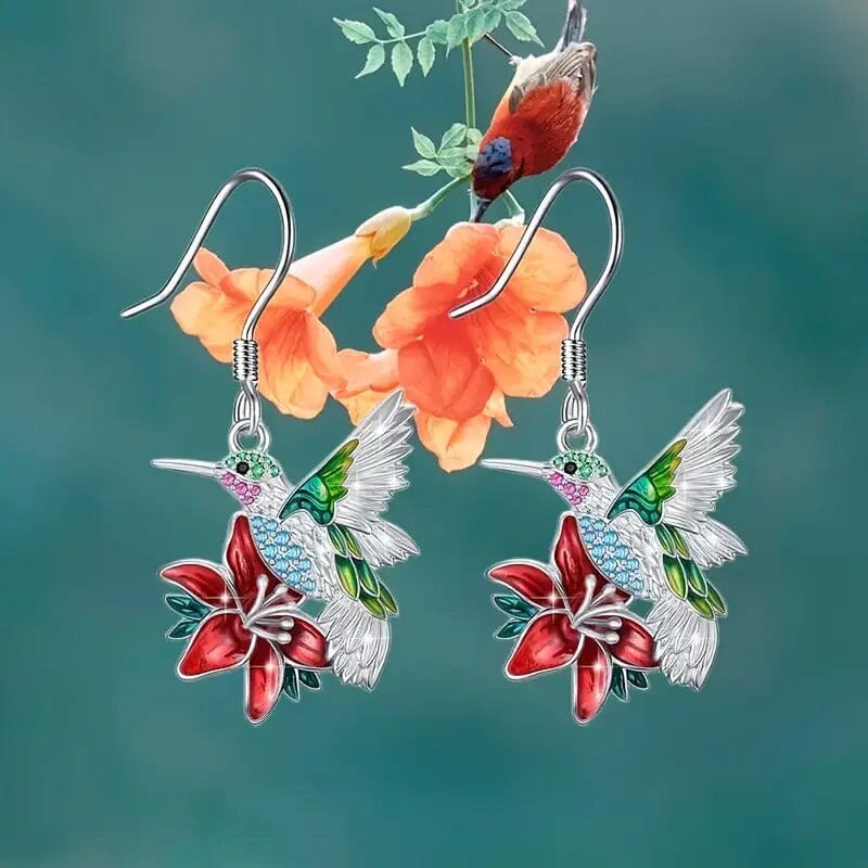 Stylish Hummingbird and Saffron Earrings For Sale Cheap Online