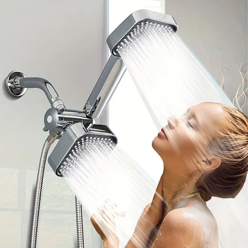 2-in-1 Handheld & Rainfall Shower Head Set with Long Hose and T-Valve Cheap Sale Visit New