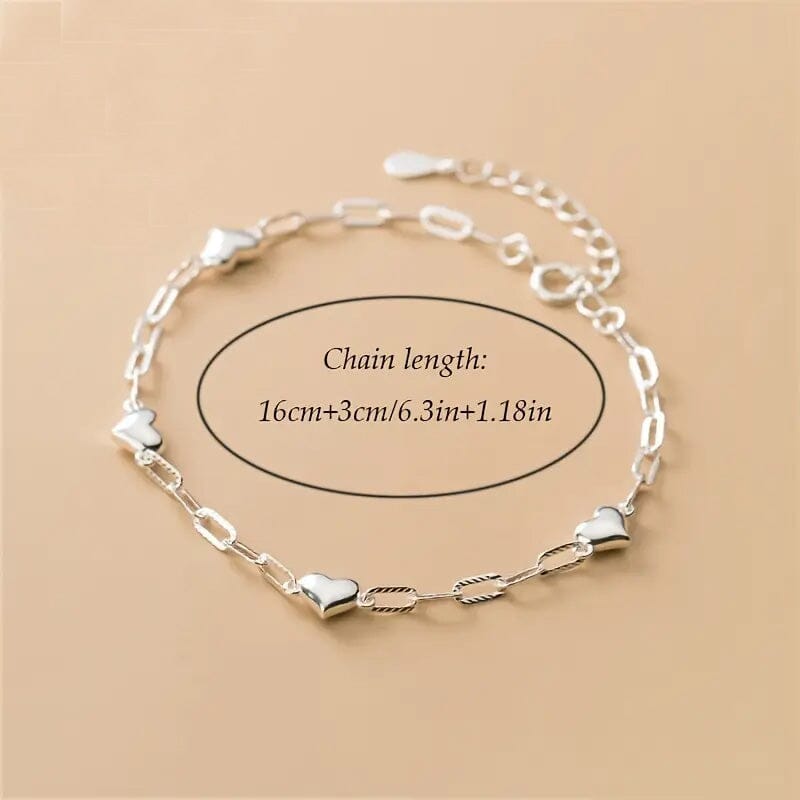 Heart-Shaped S925 Silver Bracelet Clearance Best Seller