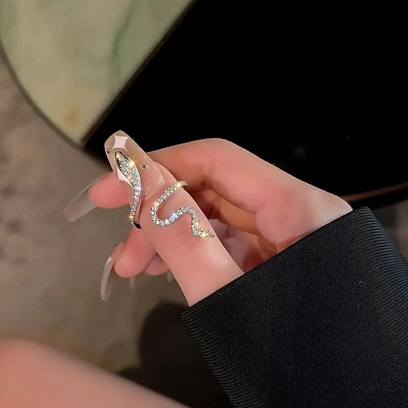 Cubic Zirconia Wrapped Small Snake Opening Adjustable Ring 2025 Sale Online
