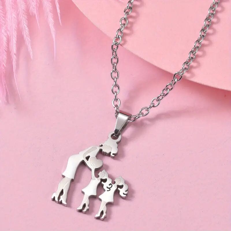 Stainless Steel Heartfelt Mother-Daughter-Son Necklace Best Store To Get Sale Online