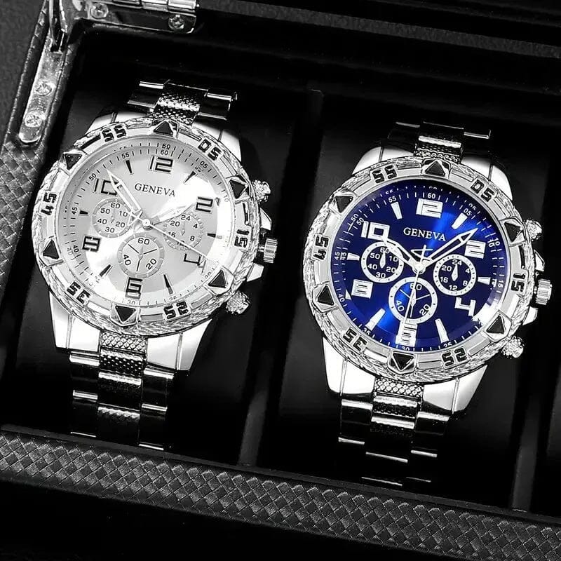 2-Pieces: High-End Fashion Handsome Quartz Wrist Watch Free Shipping Comfortable