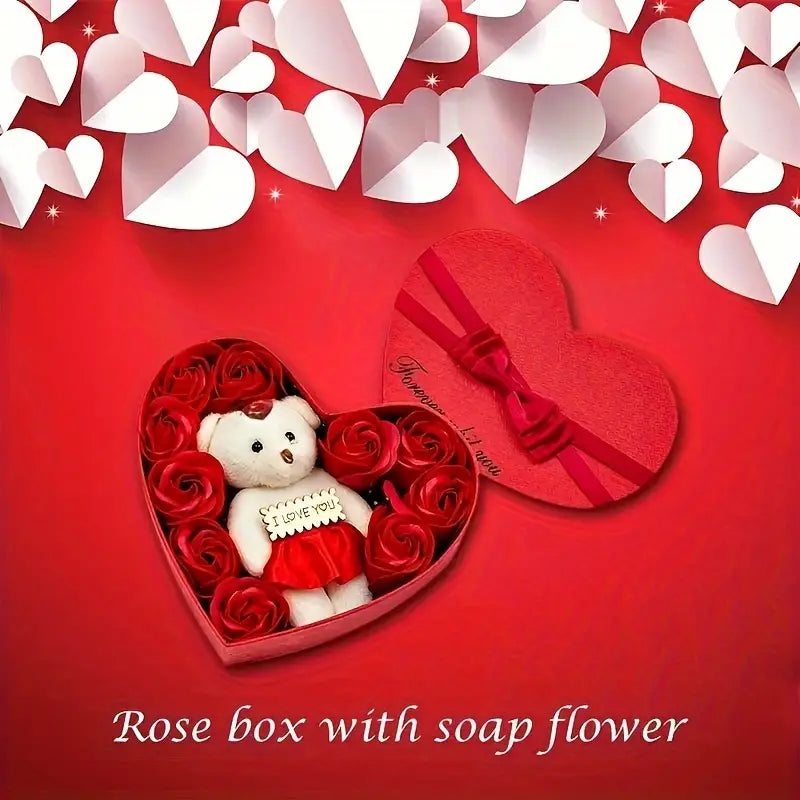 Rose-Shaped Soap Gift Box With Heart-Shaped Artificial Roses Sale Professional