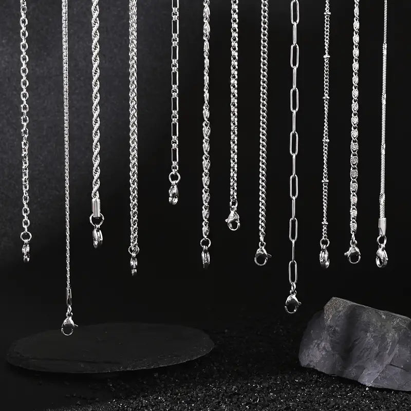 12-Pieces: Stainless Steel Clavicle Necklace Set Free Shipping Looking For