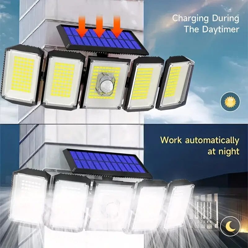 Solar Wall Light with 5 Adjustable Angle Heads 2025 Newest