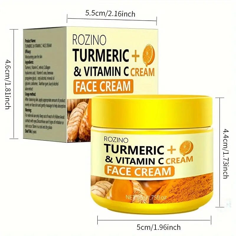 50g/1.75 Oz Turmeric + Vitamin C Face Cream with Hyaluronic Acid Ebay Cheap Pice