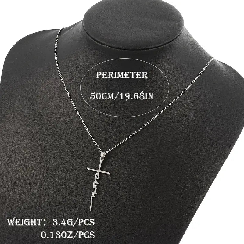 Stainless Steel Faith Word Church Prayer Religious Pendant Necklace Buy Cheap Best Place