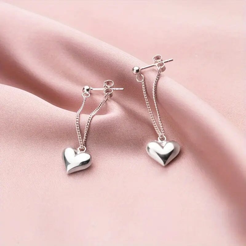 Heart-Shaped Dangle Earrings Discount Cheap