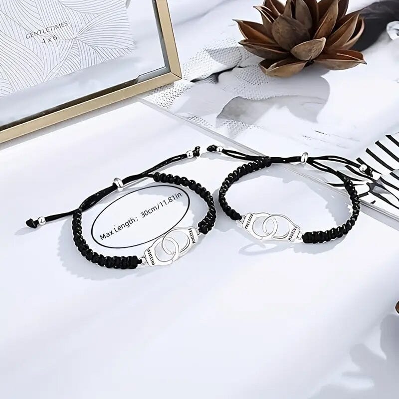 2-Pieces: Classic Vintage Handcuff Charm Friendship Bracelets Outlet Find Great