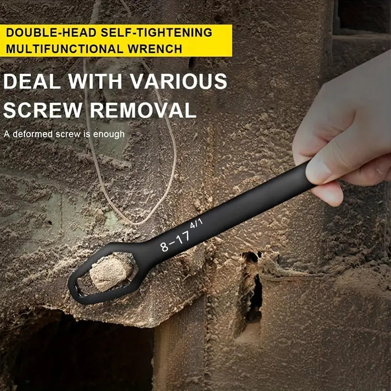 Double End Multifunctional Universal Wrench, 3-17mm Self-Tightening Lazy Wrench Repair Tools Outlet Best Seller