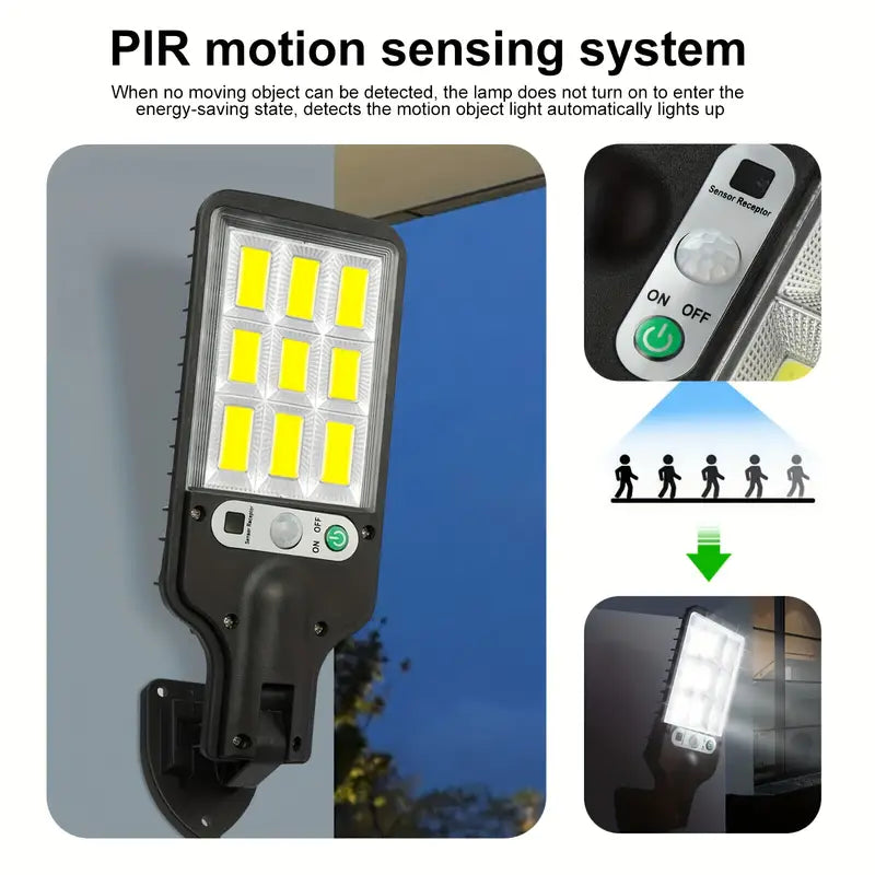 2-Pack: Solar Outdoor Security Street Lighting, 3 Modes With Wireless Motion Sensing and Remote Control Clearance Choice