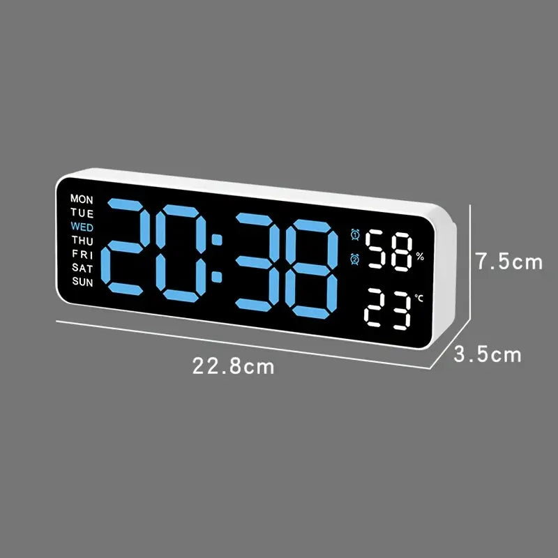 LED Digital Wall Clock with Large Display, Temperature & Humidity, Auto Light Sensor Many Kinds Of Cheap Pice