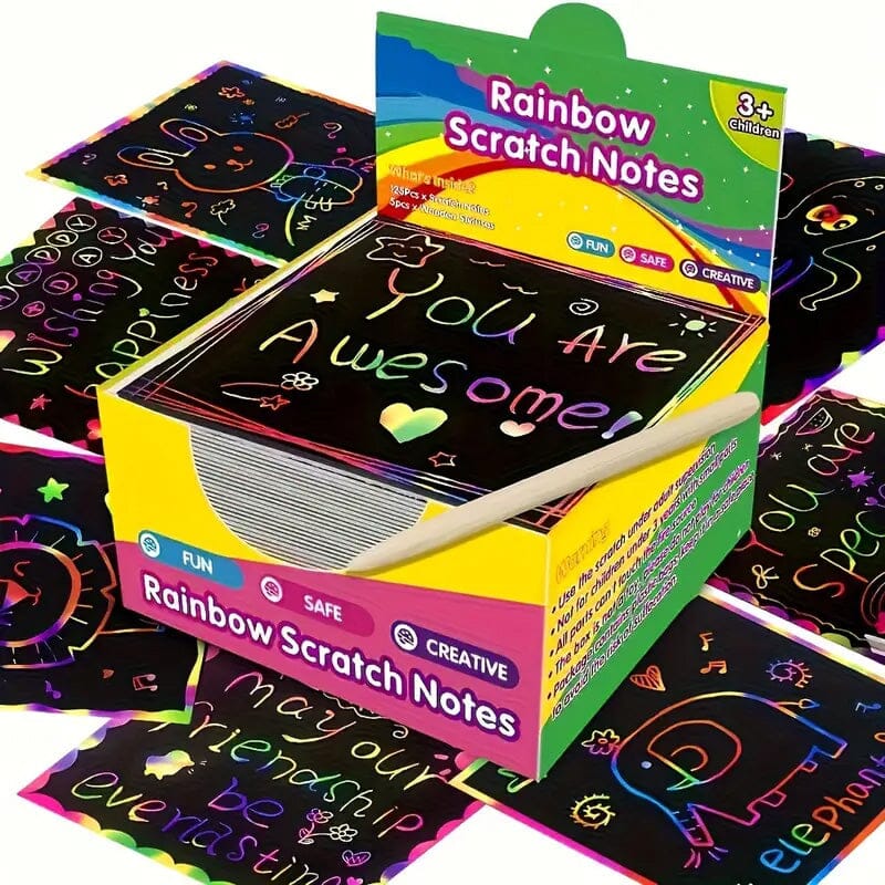 50-Pieces: Rainbow Scratch Art Kit Cheap Manchester Great Sale