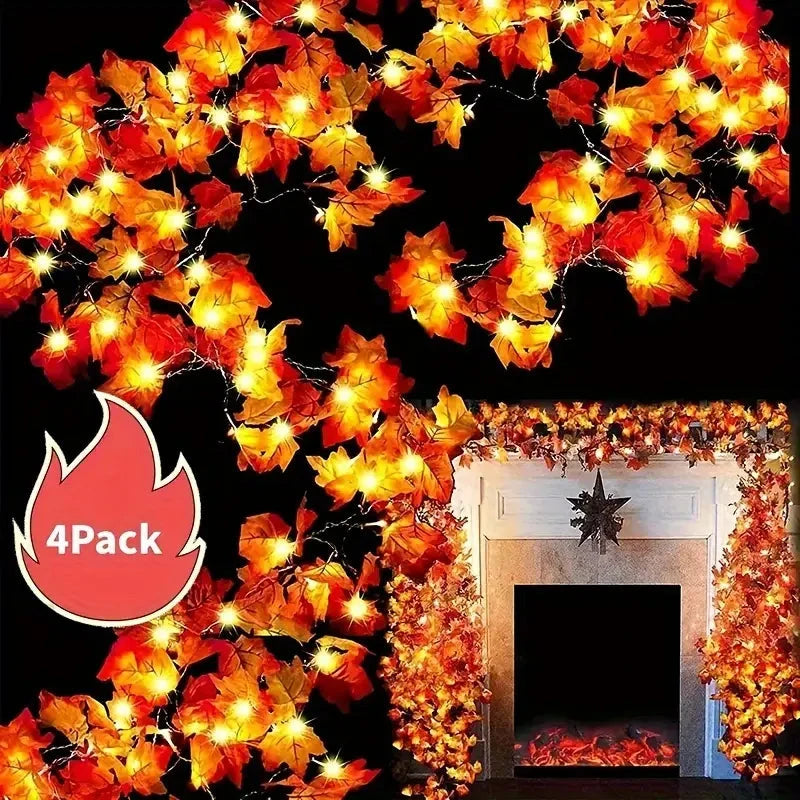 4-Pack: 2M 20LED Fall Garland Fall Decorations LED Cheap Sale Geniue Stockist