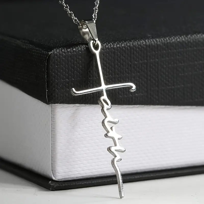 Stainless Steel Faith Word Church Prayer Religious Pendant Necklace Buy Cheap Best Place