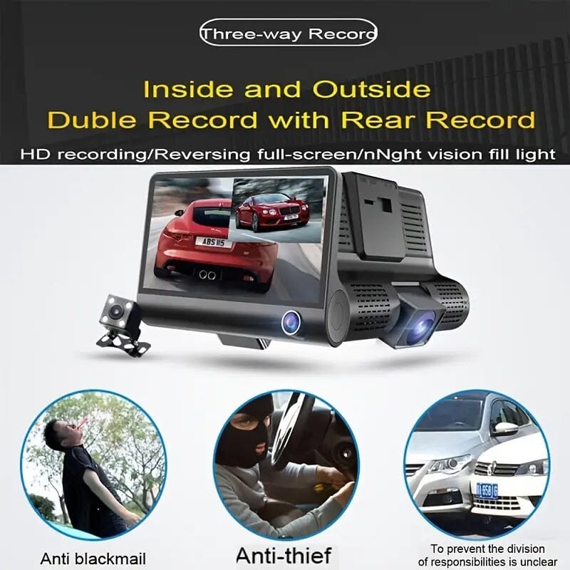 1080P 3-Camera Recorder Dash Cam with Night Vision Get Authentic Cheap Online