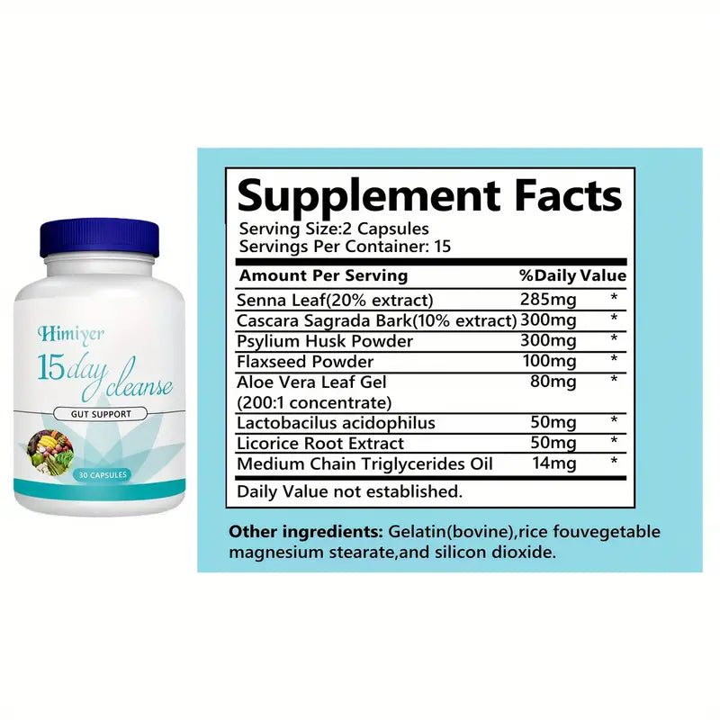 15 Day Cleanse - Probiotics, Potency Gut, Colon, Digestion Support Supplement Marketable Online