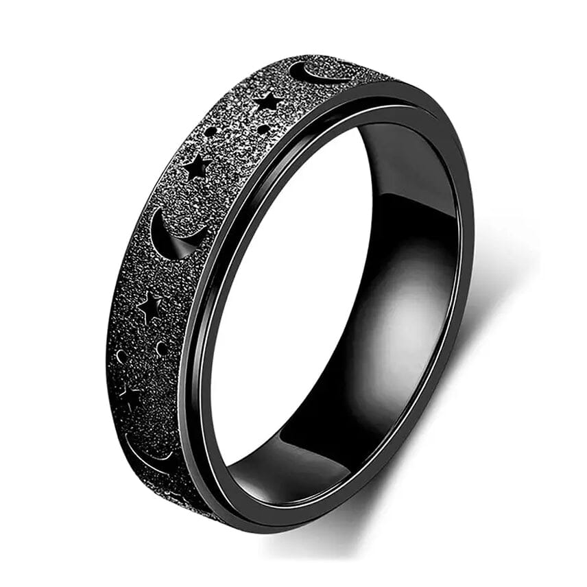 Rotatable Anxiety Fidget Ring Moon and Star Design Online Shop From China