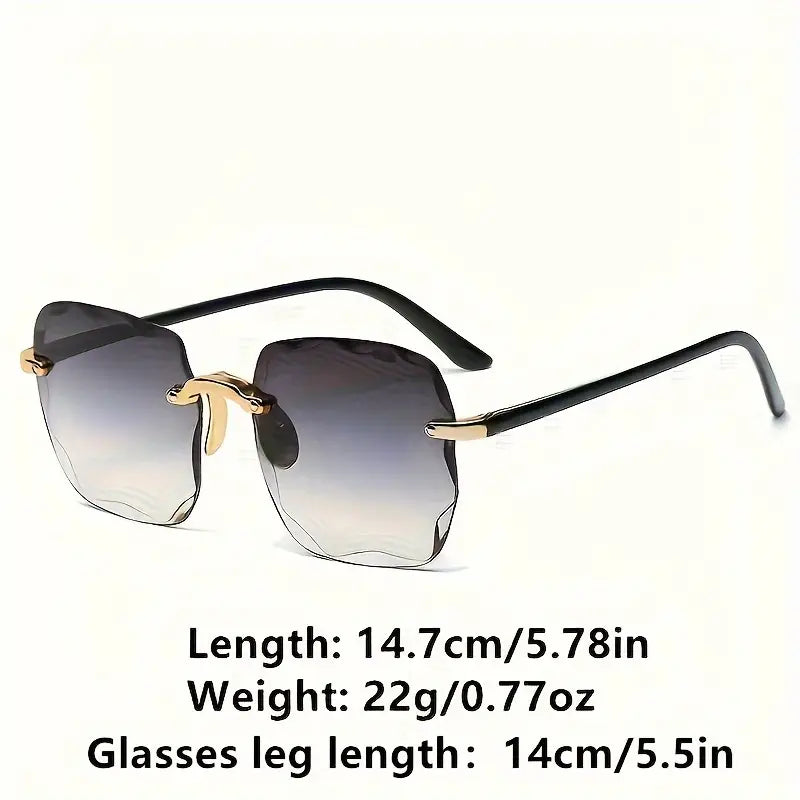 Square Rimless Summer Gradient Sun Shade Glasses Outlet Footlocker Finishline