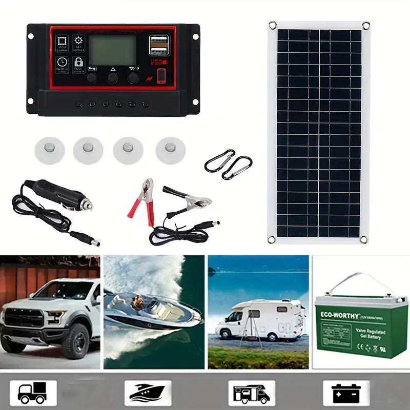 10W Solar Panel 18V Solar Cell 60A&100A Controller Solar Panels Outlet Shop