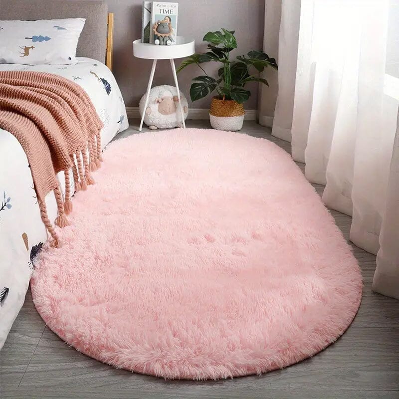 Luxurious Soft Faux Fur Oval Area Rug Clearance Marketable