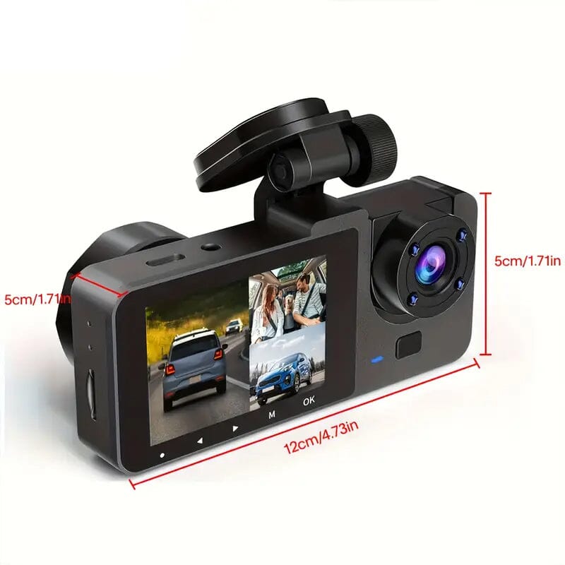 3-Channel 4K UHD Dash Cam Front, Rear and Inside with 32GB SD Card Outlet Online