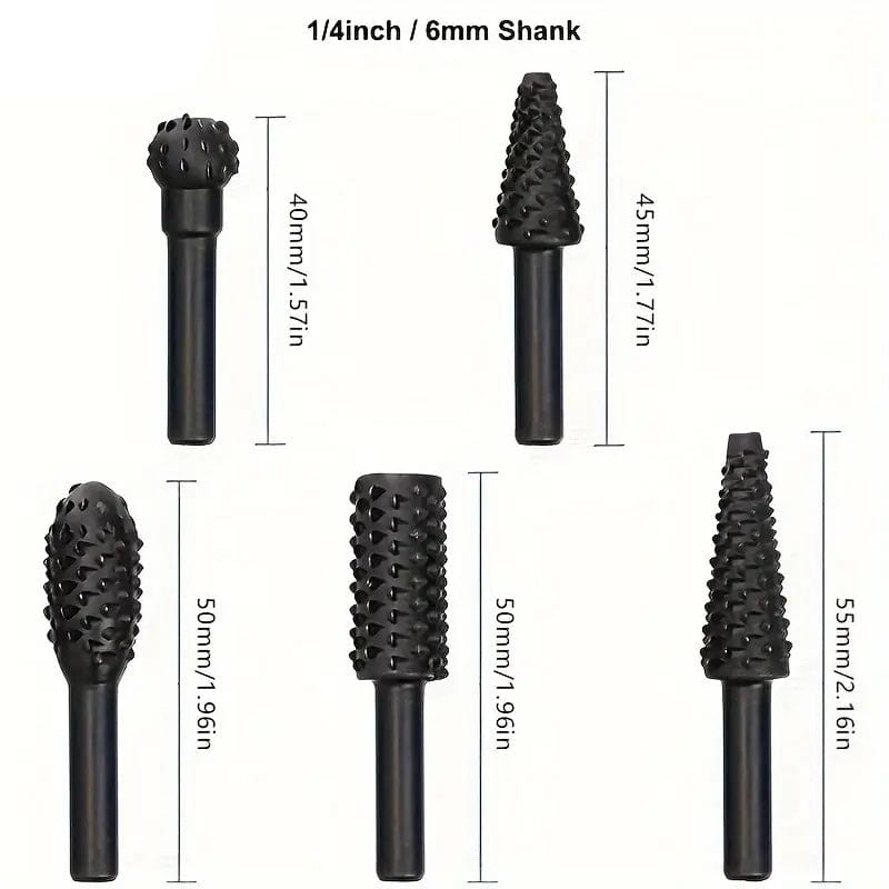 5-Piece Set: Wood Carving File Rasp Drill Bit Sale Geniue Stockist