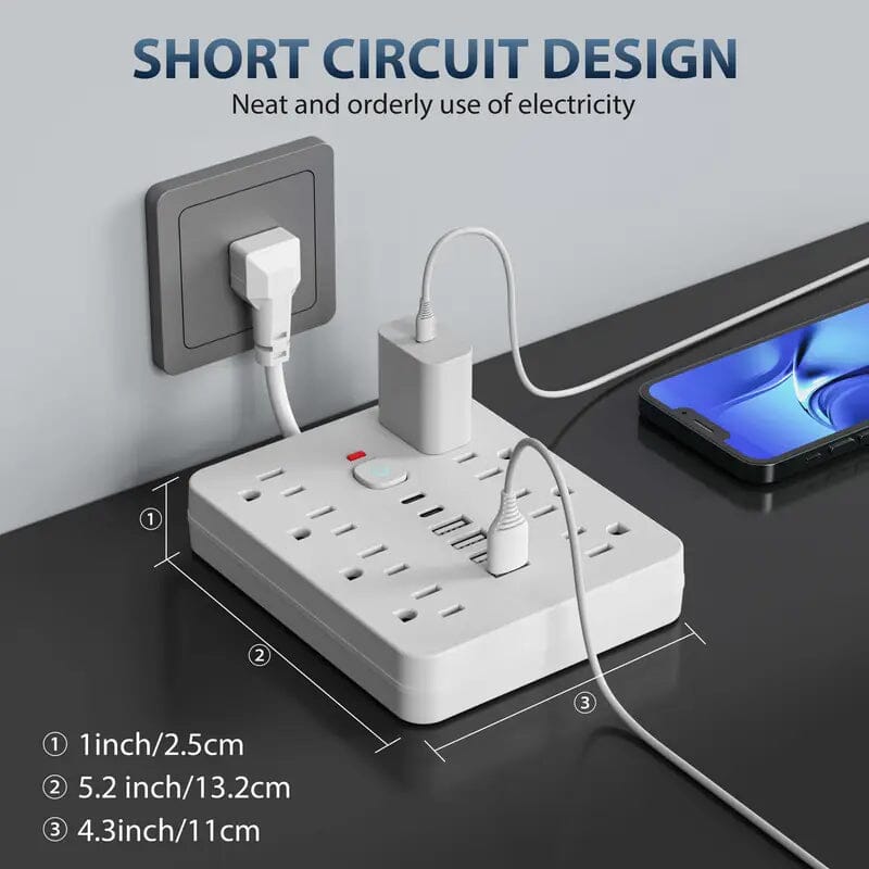 14-in-1 Power Strip with Surge Protection and One-Touch Control Switch Ebay