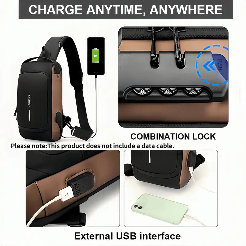 Multi-functional Trendy Sling Bag with Password Lock New Arrival