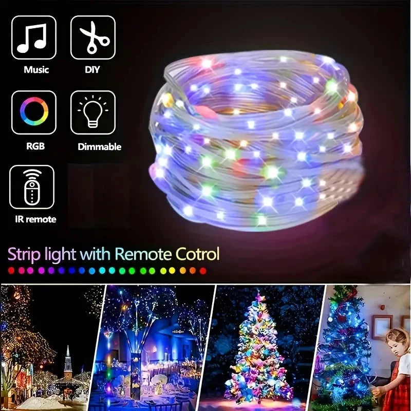 LED Rope Lights Outdoor, RGB Remote Control Fairy String Lights Plug In With 200 LEDs Quality Original