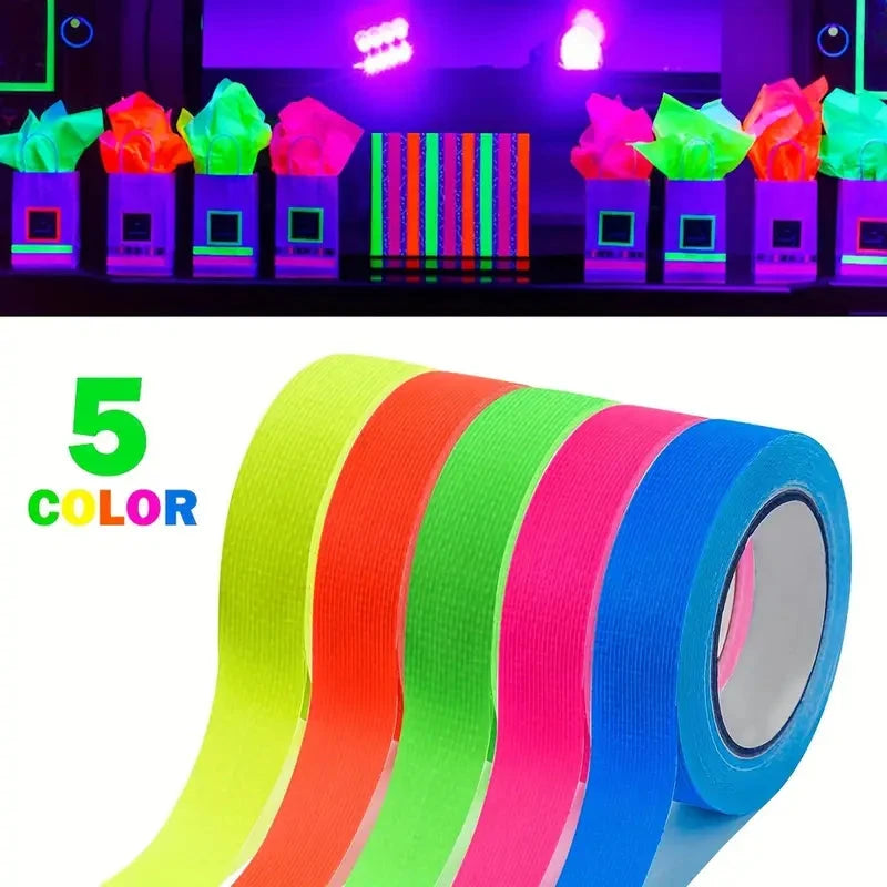 5-Pack:  Fluorescent Light Tape for Party Decorations, Birthdays & Crafts Buy Cheap For Nice