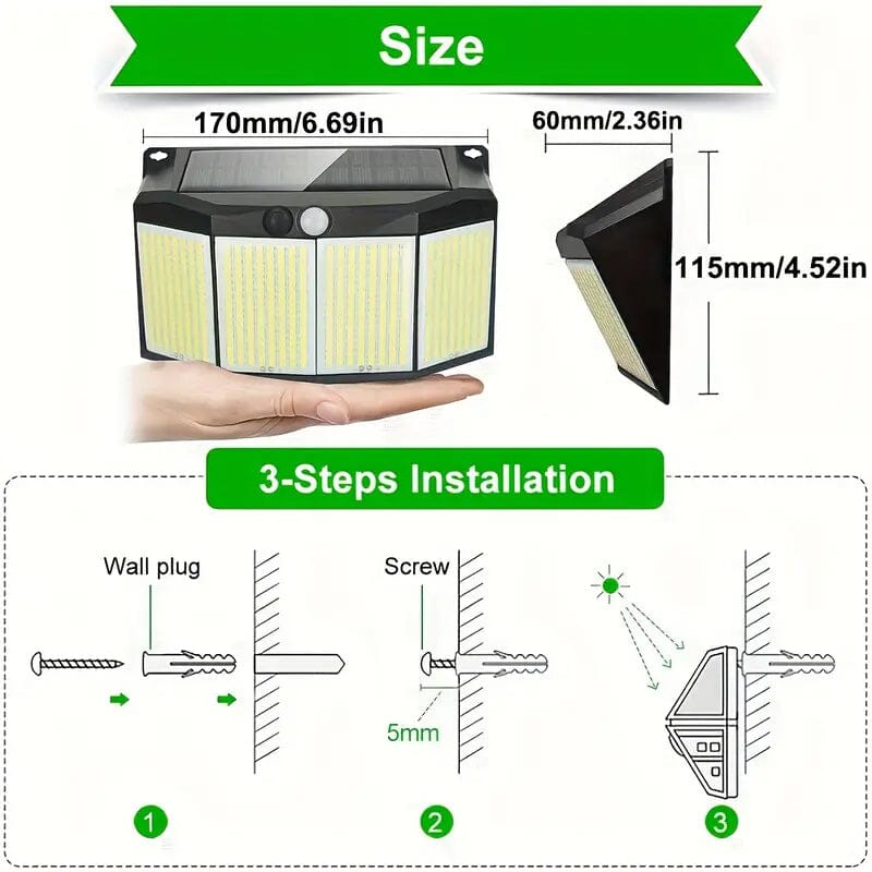 Solar Lights Outdoor 576 LED with Lights Reflector and 3 Lighting Modes Sale Purchase