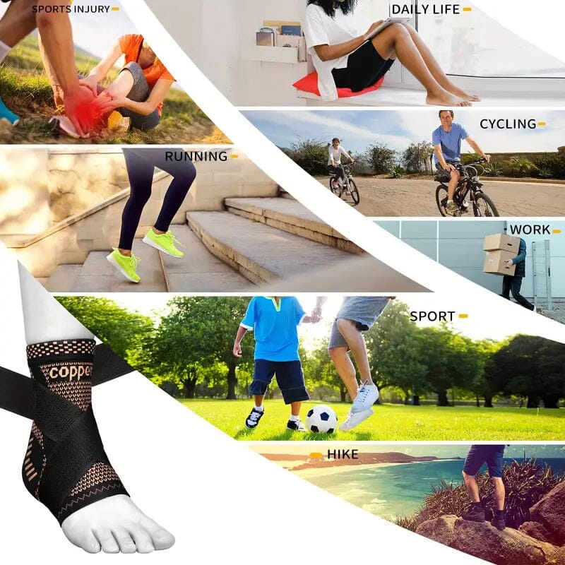 2-Pieces: Copper Adjustable Compression Ankle Guards Sale Big Discount