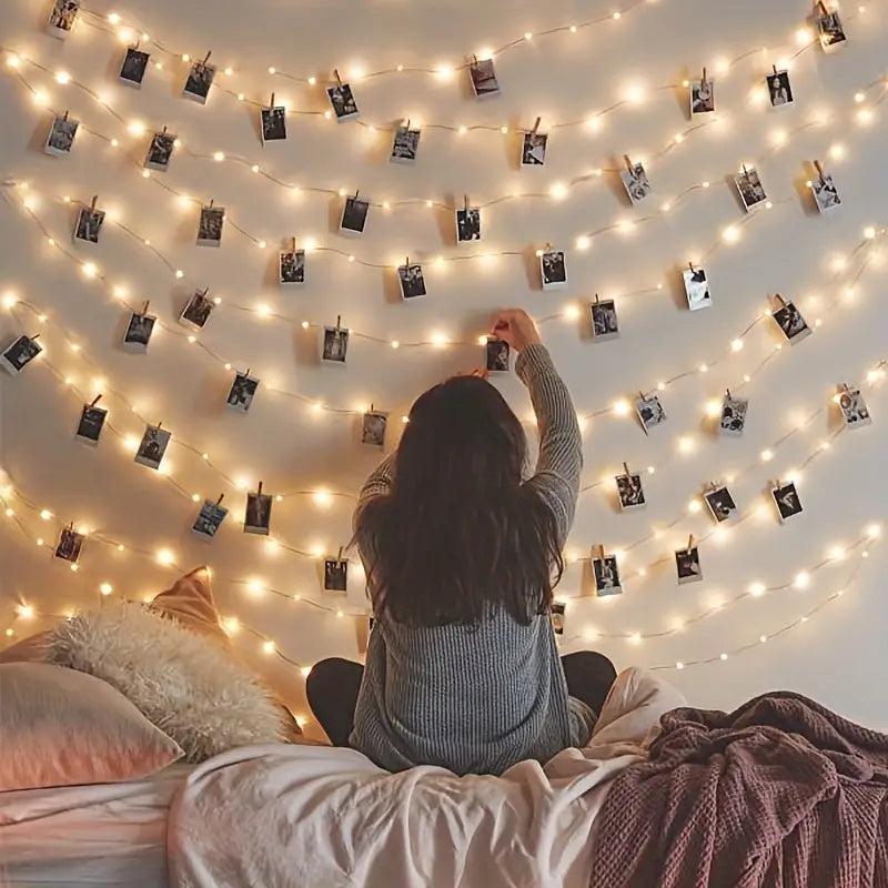 LED String Lights with 40 Wooden Clips Cheap Cheap Online