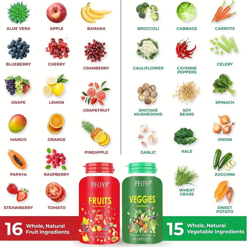 2-Pack: 100% Natural Fruits and Vegetables Supplement Clearance Deals