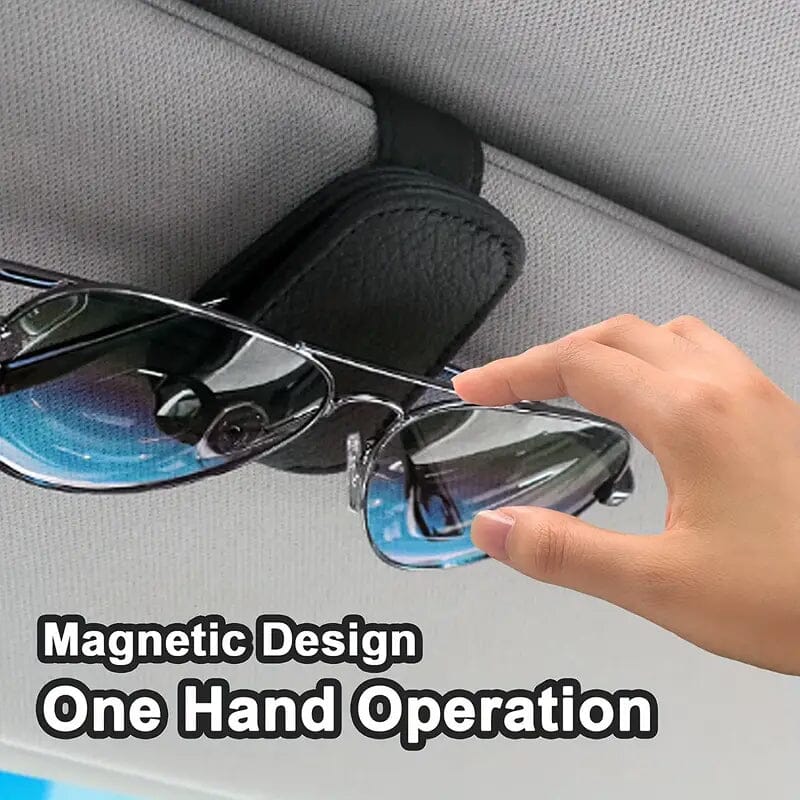 Magnetic PU Leather Car Visor Sunglasses Holder Buy Cheap For Cheap