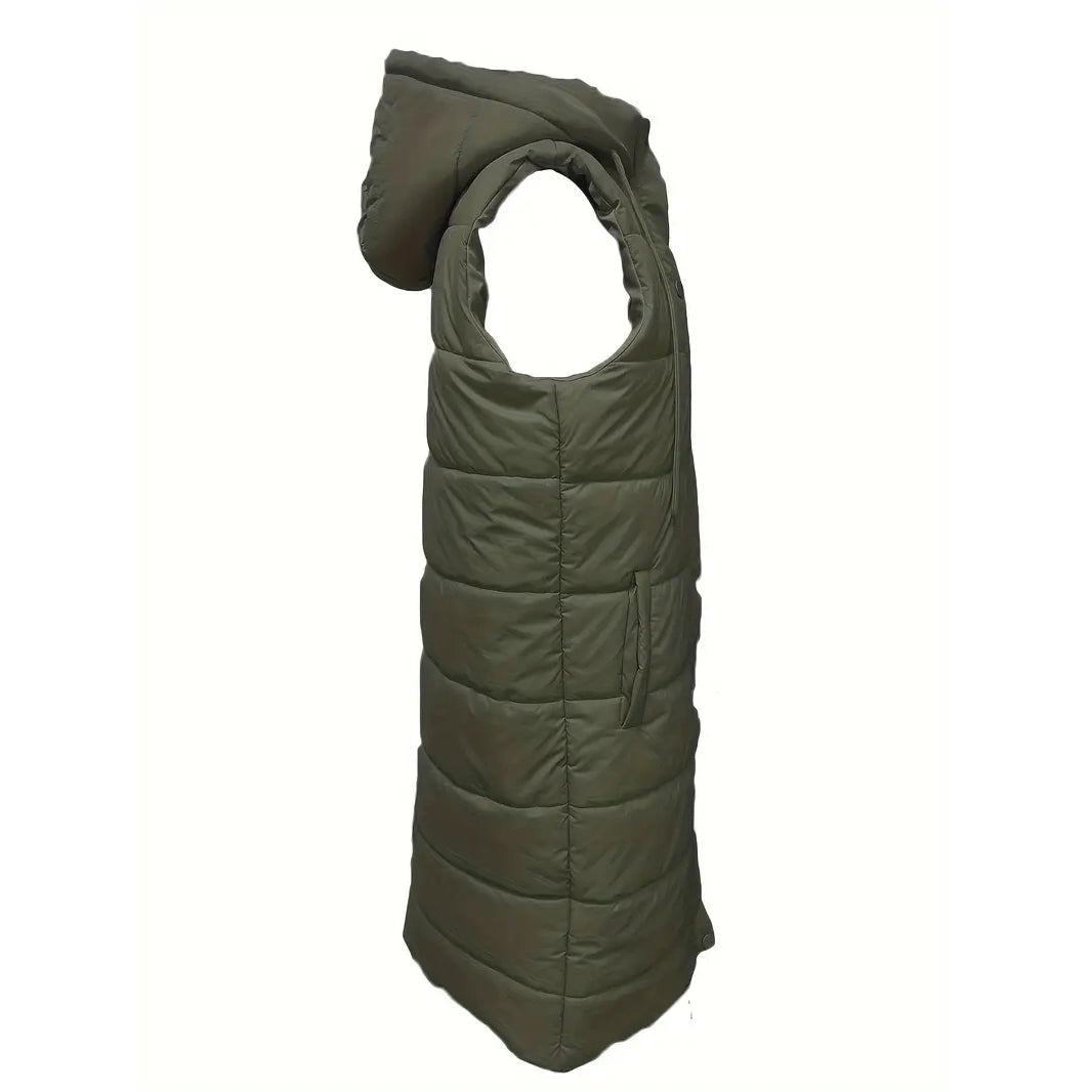 Casual Sleeveless Long Button Front Hooded Coat Outerwear Official Online