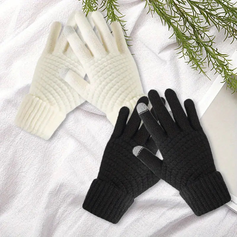 Soft Touchscreen Winter Gloves Elastic Cuff Knit for Cold Weather Sale Top Quality