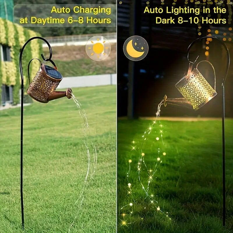 LED Watering Can Fairy Teapot Solar String Lights Authentic For Sale