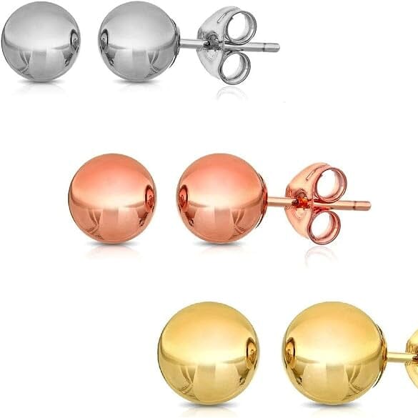 Stainless Steel Hypoallergenic Ball Shaped Stud Earrings 2025 Newest