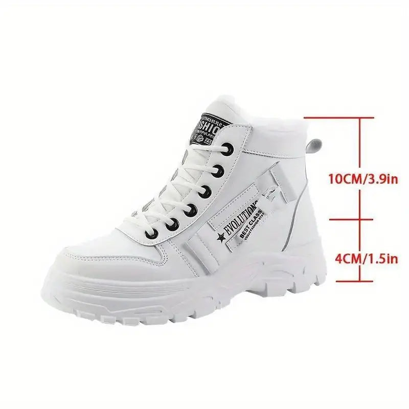 Women's Plush Lined Ankle Boots, Winter Warm Lace Up High Top Sneakers Cheap Sale Eastbay