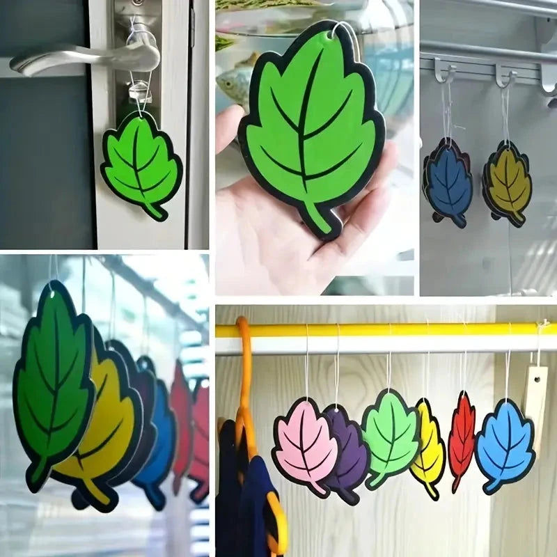 4-Pack: Car Air Freshener Natural Scented Tea Paper Auto Hanging Vanilla Perfume Fragrance Leaf Shape Tumblr