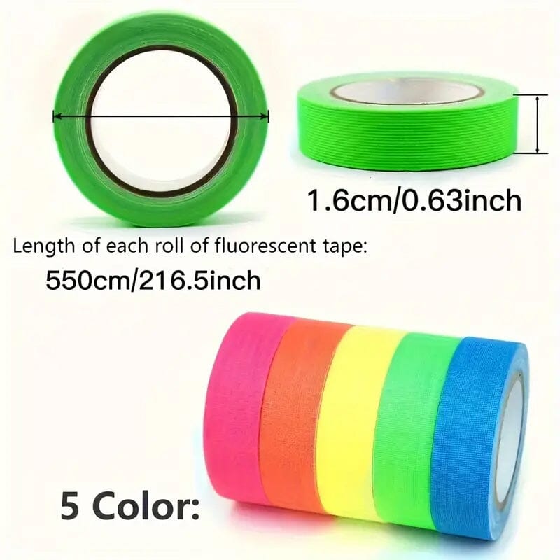 5-Pack: Neon Fluorescent Tape Set Affordable Online