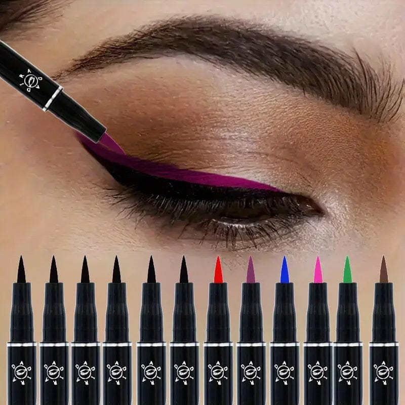 12-Pieces: Luxurious Waterproof Long-Wearing Liquid Eyeliner Set Free Shipping Online